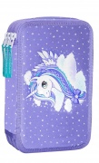 Federmappe, 3 Fächer<br> Einhorn Lila 19